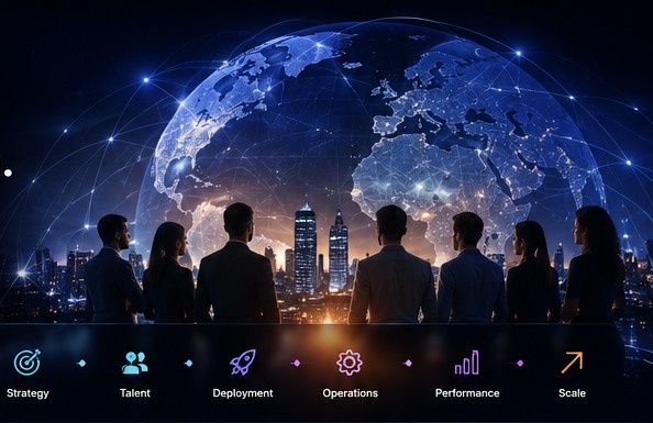 hroXai workforce infrastructure global team visual